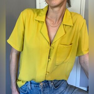 5 for $50 Lulus | Chartreuse Button-Up Blouse | S